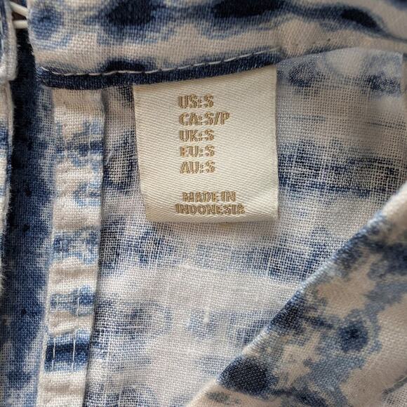 Cynthia Rowley Small Dress 100% Linen Blue White Womens Shift Halter Tie Dye - Picture 7 of 10